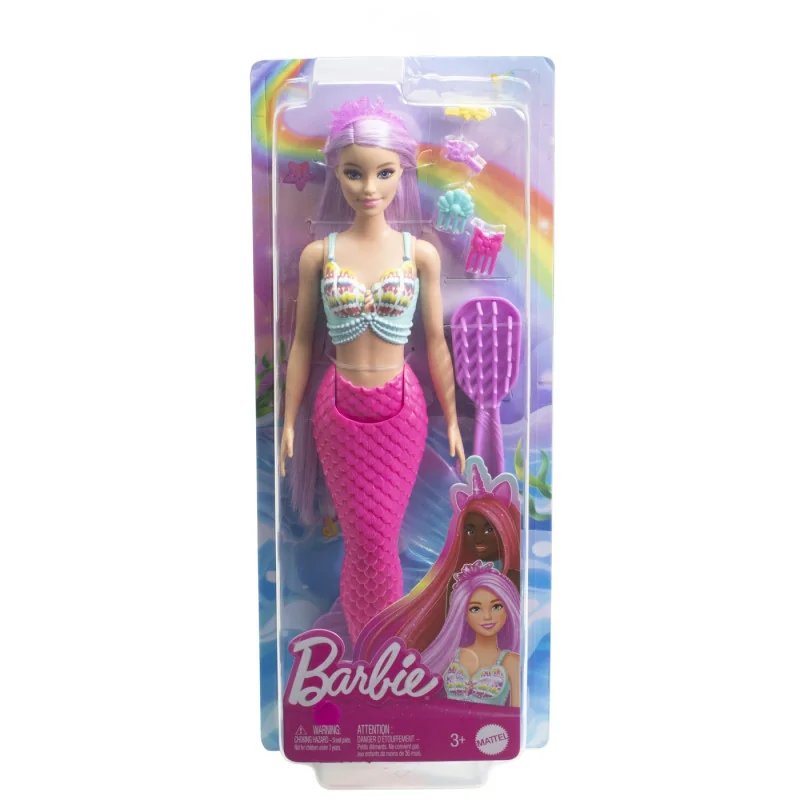 BARBIE PAPUSA SIRENA CU PAR MOV SI COADA ROZ | MARKETPLACE SHOPPING CENTER