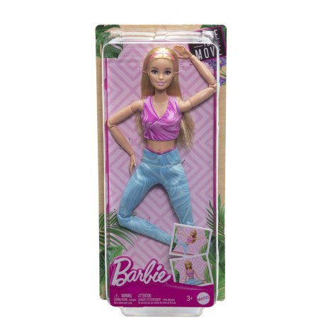 PAPUSA BARBIE MADE TO MOVE BLONDA CU TOP ROZ | MARKETPLACE SHOPPING CENTER