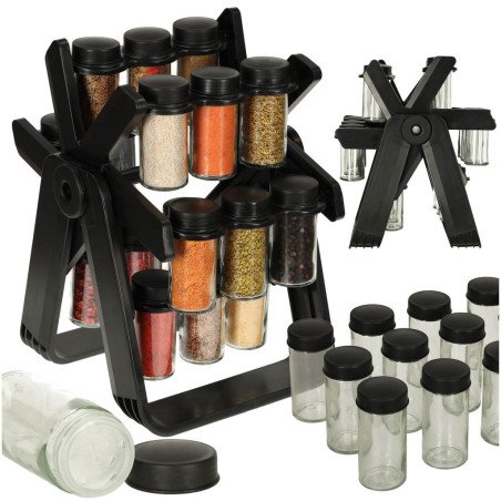 Organizator de condimente cu 18 containere cu suport rotativ | MARKETPLACE SHOPPING CENTER