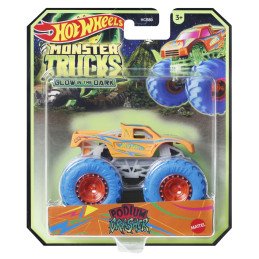 HOT WHEELS MONSTER TRUCK GLOW IN THE DARK MASINUTA PODIUM CRASHER SCARA 1:64 | 1Buy.ro