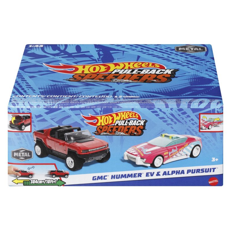 HOT WHEELS SET 2 MASINUTE METALICE PULL BACK GMC HUMMER EV SI ALPHA PURSUIT 1:43 | MARKETPLACE SHOPPING CENTER