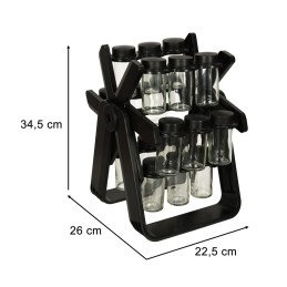 Organizator de condimente cu 18 containere cu suport rotativ | MARKETPLACE SHOPPING CENTER
