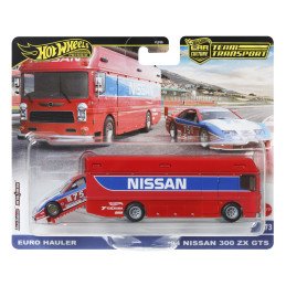 HOT WHEELS TRANSPORTATOR EURO HAULER CU MASINUTA NISSAN 300 ZX GTS SCARA 1:64 | 1Buy.ro