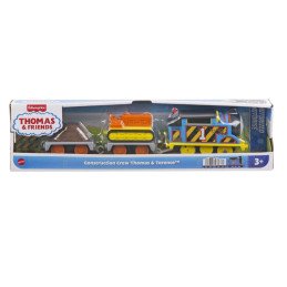 THOMAS LOCOMOTIVA MOTORIZATA ECHIPA PE SANTIER THOMAS AND TERENCE CU 2 VAGOANE | 1Buy.ro