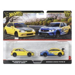HOT WHEELS PREMIUM SET 2 MASINUTE METALICE HONDA CIVIC 99 TIP R EK9 SI HONDA CIVIC TIP R SCARA 1:64 | 1Buy.ro