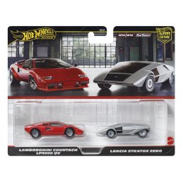 HOT WHEELS PREMIUM SET 2 MASINUTE METALICE LAMBORGHINI COUNTACH LP5000 QV SI LANCIA STRATOS ZERO SCARA 1:64 | 1Buy.ro