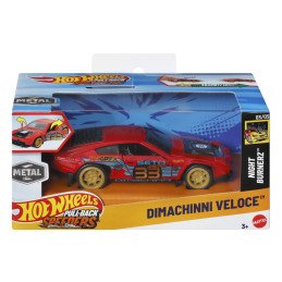 HOT WHEELS MASINUTA METALICA CU SISTEM PULL BACK DIMACHINNI VELOCE NIGHT BURNERZ SCARA 1:43 | 1Buy.ro