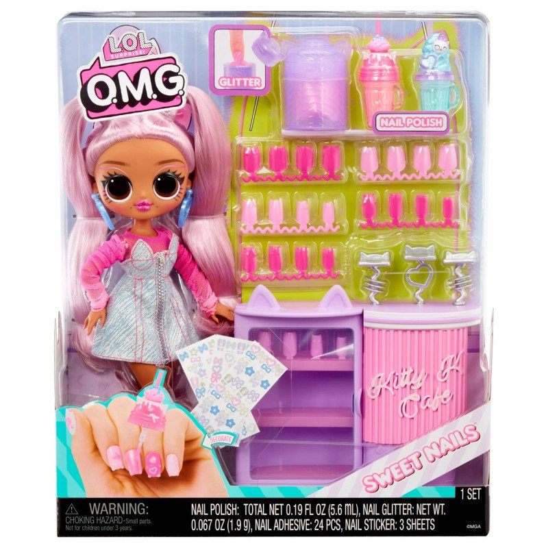L.O.L. SURPRISE! OMG SWEET NAILS KITTY K CAFÉ SET PAPUSA CU ACCESORII | MARKETPLACE SHOPPING CENTER