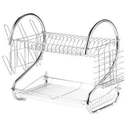 Uscator de vase din otel cu doua niveluri, cu tava din plastic, AVX-AG373 | MARKETPLACE SHOPPING CENTER