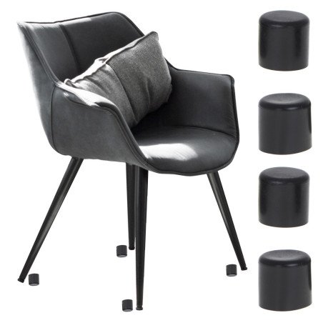 Set 4 buc. protectii anti-zgarieturi picioare scaun, diametru 19mm, culoare neagra | MARKETPLACE SHOPPING CENTER
