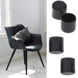 Set 4 buc. protectii anti-zgarieturi picioare scaun, diametru 19mm, culoare neagra | MARKETPLACE SHOPPING CENTER