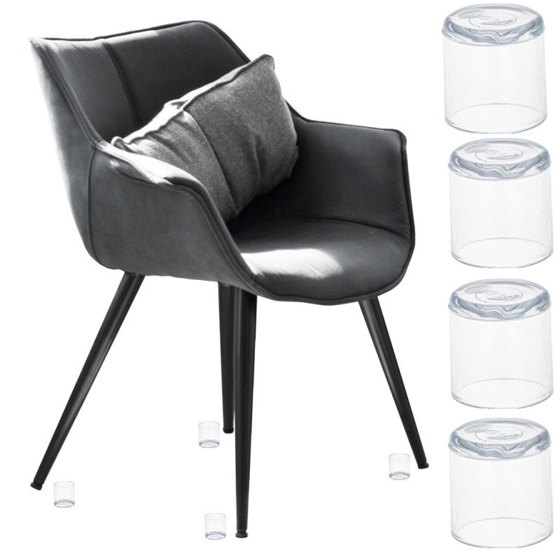 Set 4 buc. protectii anti-zgarieturi picioare scaun, diametru 19mm, culoare transparent | MARKETPLACE SHOPPING CENTER