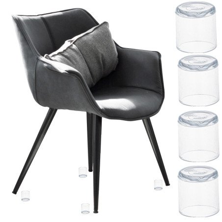 Set 4 buc. protectii anti-zgarieturi picioare scaun, diametru 19mm, culoare transparent | MARKETPLACE SHOPPING CENTER