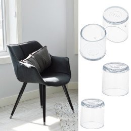 Set 4 buc. protectii anti-zgarieturi picioare scaun, diametru 19mm, culoare transparent | MARKETPLACE SHOPPING CENTER