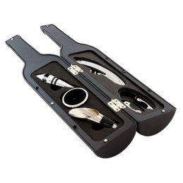 Set Cadou "Accesorii Vin in forma de Sticla, 6in1" culoare Neagra | MARKETPLACE SHOPPING CENTER