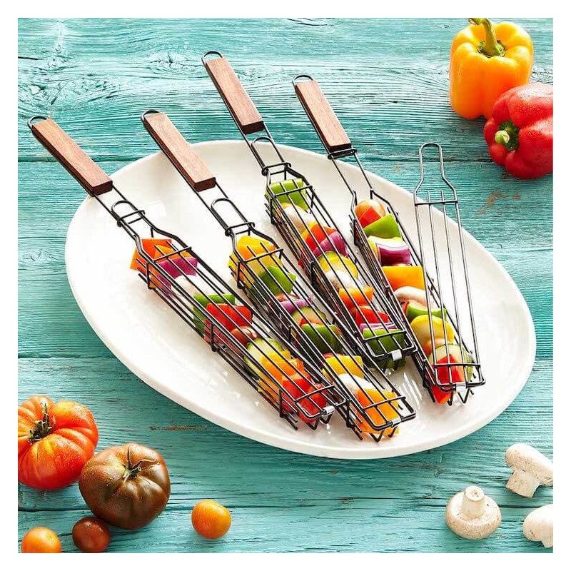 Ustensila de tip "cos" cu maner pentru preparat legume la gratar | MARKETPLACE SHOPPING CENTER