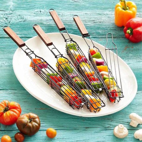 Ustensila de tip "cos" cu maner pentru preparat legume la gratar | MARKETPLACE SHOPPING CENTER
