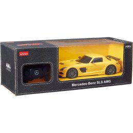 MASINA CU TELECOMANDA MERCEDES-BENZ SLS AMG GALBENA CU SCARA 1 LA 18 | 1Buy.ro