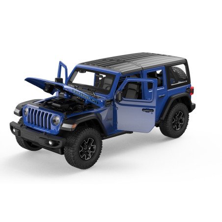 MASINUTA METALICA JEEP WRANGLER RUBICON 4XE ALBASTRU SCARA 1 LA 24 | MARKETPLACE SHOPPING CENTER