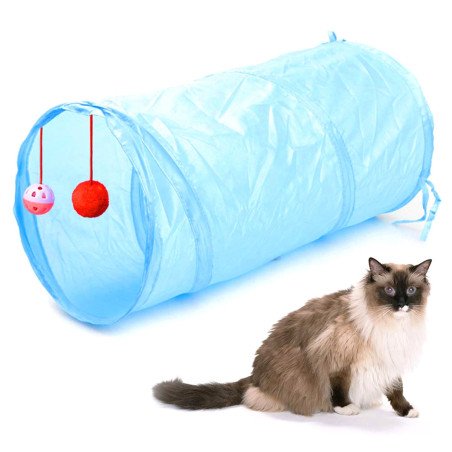 Jucarie pentru pisica de tip Tunel, lungime 50 cm, culoare albastru | MARKETPLACE SHOPPING CENTER
