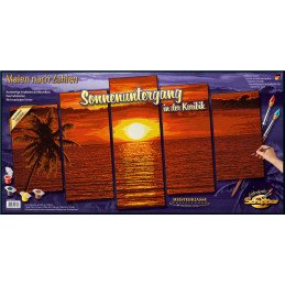 KIT PICTURA PE NUMERE SCHIPPER APUS IN CARAIBE, 5 TABLOURI | MARKETPLACE SHOPPING CENTER
