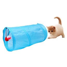 Jucarie pentru pisica de tip Tunel, lungime 50 cm, culoare albastru | MARKETPLACE SHOPPING CENTER