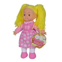 PAPUSA FLOWER DOLLY DIN MATERIAL TEXTIL 38CM CU PARUL GALBEN | 1Buy.ro