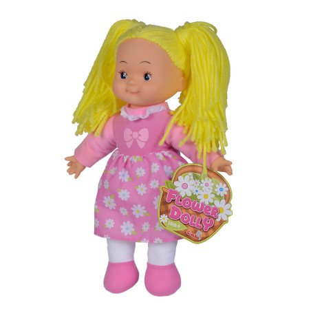 PAPUSA FLOWER DOLLY DIN MATERIAL TEXTIL 38CM CU PARUL GALBEN | MARKETPLACE SHOPPING CENTER