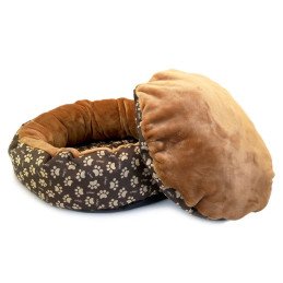 Culcus moale cu perna, pentru caine/pisica, culoare crem-maron, impermeabil | MARKETPLACE SHOPPING CENTER