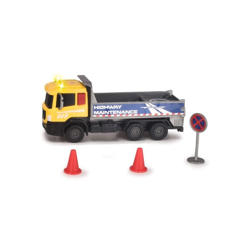 DICKIE ECHIPA DE UTILAJE CAMION CU SEMNE DE CIRCULATIE 17CM | MARKETPLACE SHOPPING CENTER