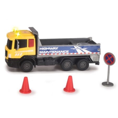 DICKIE ECHIPA DE UTILAJE CAMION CU SEMNE DE CIRCULATIE 17CM | MARKETPLACE SHOPPING CENTER