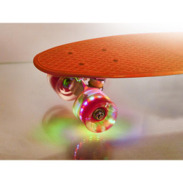 Skateboard Penny Board pentru copii cu roti din cauciuc, iluminate LED, culoare Orange | MARKETPLACE SHOPPING CENTER