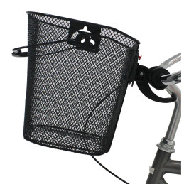 Cos metalic pentru bicicleta cu maner, demontabil, conceput pentru a fi montat in partea din fata, culoare Neagra | MARKETPLACE SHOPPING CENTER