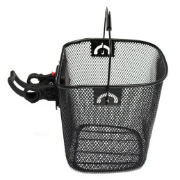 Cos metalic pentru bicicleta cu maner, demontabil, conceput pentru a fi montat in partea din fata, culoare Neagra | MARKETPLACE SHOPPING CENTER