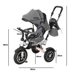 Tricicleta si Carucior pentru copii Premium TRIKE FIX V3 culoare Gri | MARKETPLACE SHOPPING CENTER