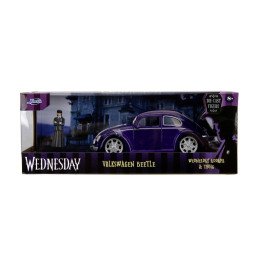 JADA WEDNESDAY SET MASINUTA METALICA VOLKSWAGEN BEETLE 1:24 SI FIGURINA METALICA WEDNESDAY 7CM | 1Buy.ro