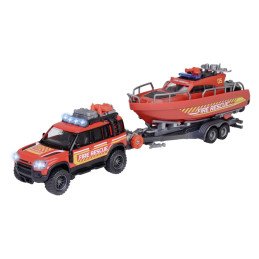 MAJORETTE SET MASINA DE POMPIERI LAND ROVER SI BARCA DE SALVARE | MARKETPLACE SHOPPING CENTER