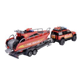 MAJORETTE SET MASINA DE POMPIERI LAND ROVER SI BARCA DE SALVARE | MARKETPLACE SHOPPING CENTER