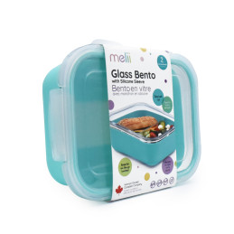 Recipient Sticla 740 Ml cu Husa Antiderapanta Silicon Melii Blue ...