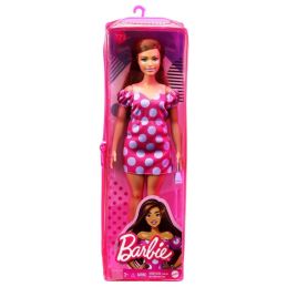 Papusa Barbie Fashionista Satena cu Rochie Roz cu Buline ...