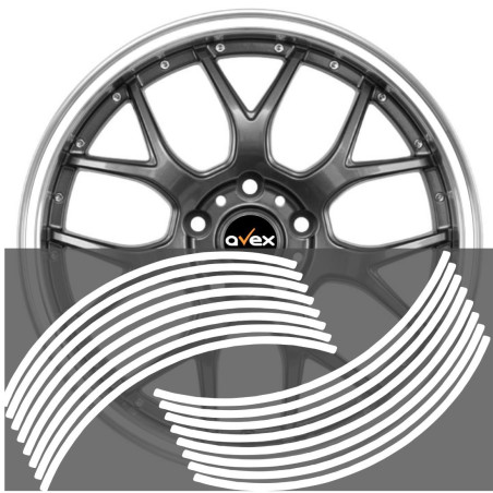 Set 16 Inele din Autocolant pentru Jante Culoare Alb Lucios ...