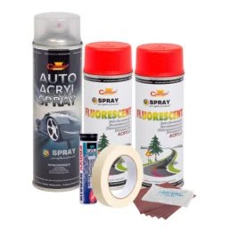 Kit Complet Reparatie si Vopsire Jante Culoare Rosu Fluorescent ...