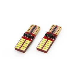 Set Becuri Auto cu Led Canbus Compatibil T10E W5W 24 Smd Alb 12V/24V ...