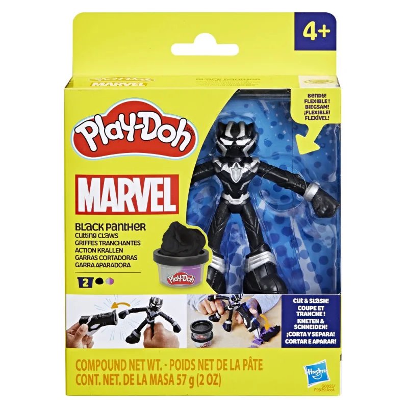 PLAY-DOH MARVEL FIGURINA FLEXIBILA CU ACCESORII BLACK PANTHER 10CM | MARKETPLACE SHOPPING CENTER