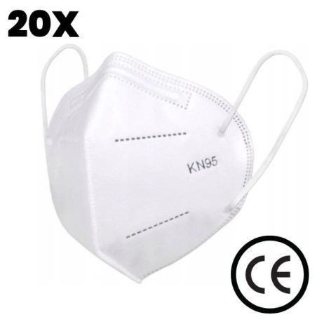 Set 20 Buc Masca de Protectie Kn95 cu 5 Straturi Ce0598...