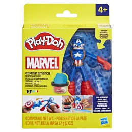 PLAY-DOH MARVEL FIGURINA FLEXIBILA CU ACCESORII CAPTAIN AMERICA 10CM | 1Buy.ro