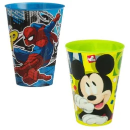Set 2 Pahare din Plastic cu Mickey Mouse si cu Spiderman...