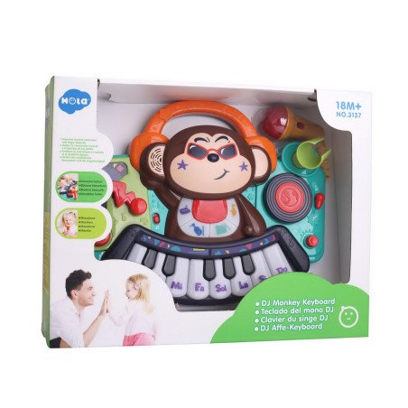 PIANINA BEBE MAIMUTICA DJ CU LUMINI SUNETE SI MICROFON | MARKETPLACE SHOPPING CENTER