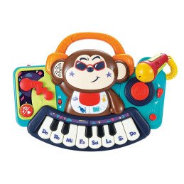 PIANINA BEBE MAIMUTICA DJ CU LUMINI SUNETE SI MICROFON | MARKETPLACE SHOPPING CENTER