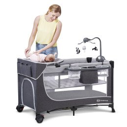 PATUT DE CALATORIE KINDERKRAFT LEODY, CU ACCESORII, GREY | MARKETPLACE SHOPPING CENTER